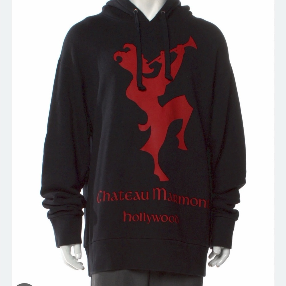 Gucci Black Hoodie with Red Graphic Chateau Marmont Men’s XL